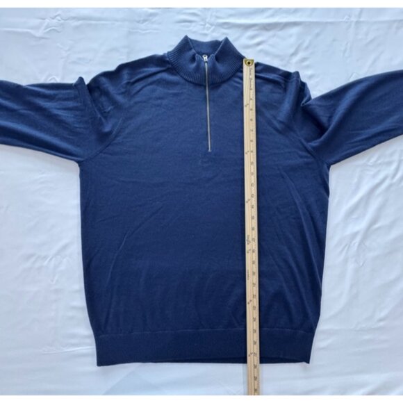 Amazon Aware Men's L Blue Merino Wool Crewneck Pullover Sweater - Picture 3 of 10